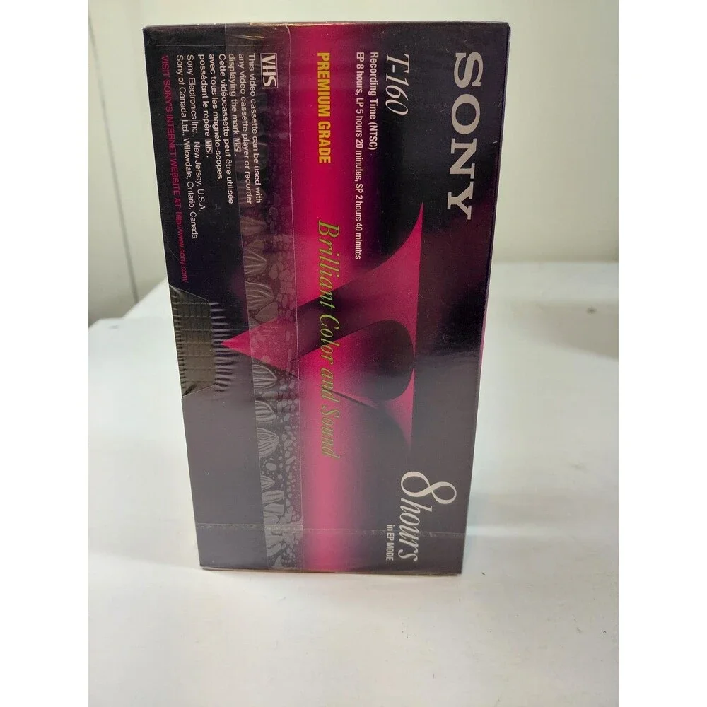 Sony Premium Grade T-160 Blank VHS Tapes NTSC Lot of 2